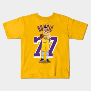 Luka Doncic LA Lakers Vector Art Kids T-Shirt